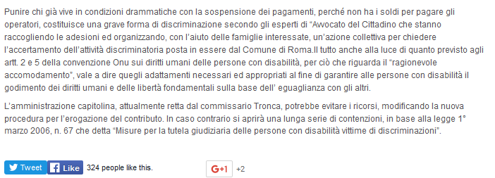 disabilita assistenza indiretta azione collettiva avvocato per il cittadino astolfi