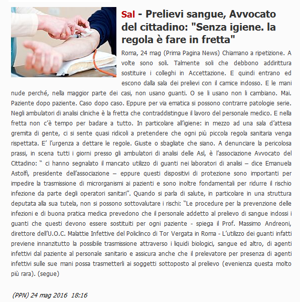 prima pagina news