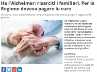 Affari Italiani - Ha l&#039;Alzheimer: risarciti i familiari. Per la Regione doveva pagare le cure